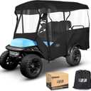 10L0L Universal 4 Passenger Golf Cart Enclosure - 94 Inch Roof Golf Cart Cover for Yamaha EZGO Club Car, 600D Waterproof Driving Enclosure Cover with Smooth Zippers 4-Sided Clear Windows
