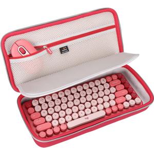 Aproca Red Hard Travel Storage Carrying Case for Logitech POP Keys Mechanical Wireless Keyboard and POP Mouse/Keychron K2 Keyboard