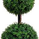 Nearly Natural 5ft. Artificial Triple Ball Boxwood Topiary Tree (Indoor/Outdoor) (Green)