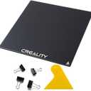 Official Creality Platform Tempered CR-X Glass Bed with 4 Binder Clips, Removal Tool, 310x320x4mm, CR-10S Pro V2 / CR-10S Pro/CR-10S / Ender 3 Max 3D Printer Upgraded Build Plate Printing Surface