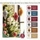 2 x AOBKIAT Christmas Tree Ornaments,Red Xmas Party Decorations-6PCS 3D Mini Glitter Edges Paper Honeycomb Ornaments,for Xmas,New Years,Birthday,Home Decor