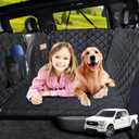 URPOWER XL Dog Back Seat Extender for Crew Cab Truck, Hard Bottom Dog Car Seat Cover Waterproof Dogs Car Hammock Pet Backseat Bed, Pet Truck Accessories for F150 / RAM 1500/ Tundra Crew Cab (Black)