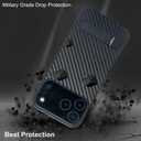 for iPhone 17 Pro Case Compatible with MagSafe, Built-in 3 Ways Kickstand & Strong Magnetic, Frameless Carbon Fiber Bump Texture, Minimalist Borderless Slim Case for iPhone 17 Pro (Black)