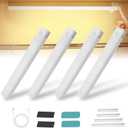 4/8Pack Punch-Free Smart Sensor Magnetic Rechargeable Led Lights,Under Cabinet Lights,Home Motion Sensor Light Indoor(4PCS Warm Light,20cm/7.8in)