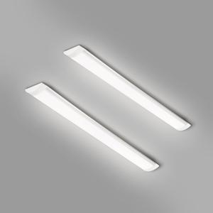 2 Packs 2FT LED Batten Light, Ultra-Thin Ceiling Surface Mounted Light, 20W, Day Light 4000K, IP20, LED Ceiling Light Fixture for Garage, Shop, Hallway, Office, Market, Ver.2 (White - 2 Pack)