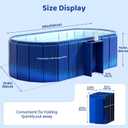 Portable Bathtub, Foldable Bathtub w/Side Rack, 59x21.6x19.6", Blue | Inflatable Bathtub Free Standing Tub with 2 Drain Ports, Space Saving, Hot Tub, Ice Bath Tub, Indoor Outdoor