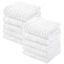 Yoofoss Muslin Baby Washcloths 100% Organic Cotton Face Towels 10 Pack Wash Cloths for Baby 12x12in Soft and Absorbent Baby Wipes (White)