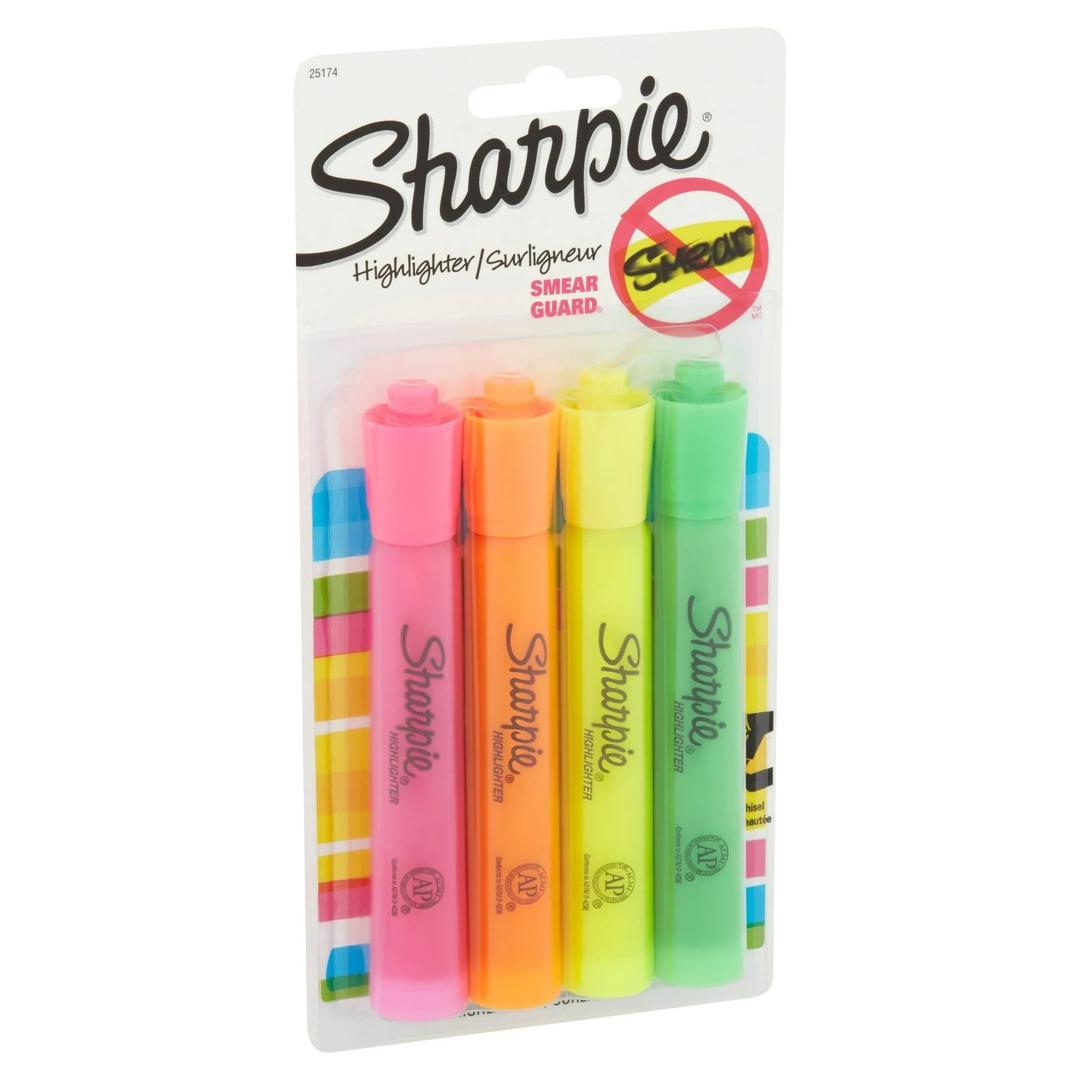 Sharpie Tank Style Highlighters, Chisel Tip, Assorted, 3 Pack
