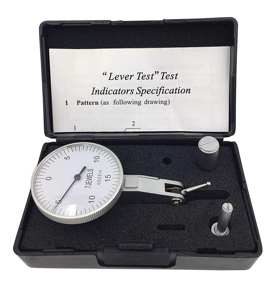 0.03'' x 0.0005'' Dial Test Indicator Big Dial Size 40mm/1.54" with 7 Jewels