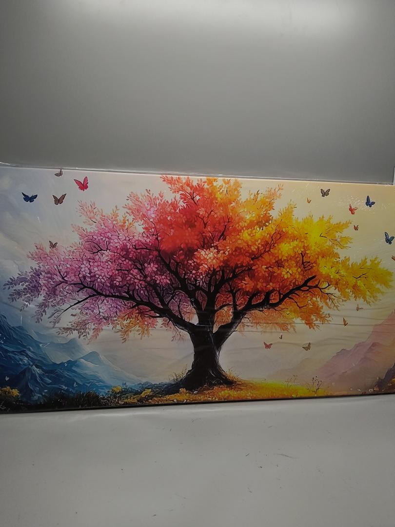 Large Colorful Tree Canvas Wall Art for Living Room Bedroom Home Office Orange and Pink Tree Picture Modern Artwork Ready to Hang Size 24x48