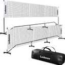 Portable Pickleball Net with Wheels - 6-in-1 Adjustable Height Metal Frame Mesh, Standard Size 22FT, Pickleball, Tennis, Volleyball, Football Backyard Outdoor Game Net for Adults and Kids