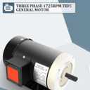 Electric Motor, 1HP Air Compressor Motor, 1725 RPM General Purpose Motor, Three Phase Motor 56C Frame 5/8" Shaft Diameter Rolled Steel Shell 60HZ 230V/460V TEFC