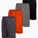 Athlete Boys Basketball Shorts - 4 Pack Mesh Athletic Shorts for Boys - Gym Shorts for Workout and Running (Size: 5-16)