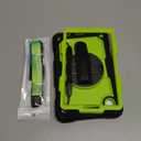 SEYMAC stock Case for Samsung Galaxy Tab A9 8.7'', Full-Body Drop Protection Case with Screen Protector Pencil Holder [360 Rotating Hand Strap] &Stand, Green+Black