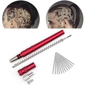 AHIER Hair Razor Pen, Tattoo Trim Styling Face Eyebrow Shaping Device, Engraved With 20 Blades, DIY Styling Eyebrows Beards Tool