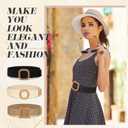 Syhood 3 Pieces Straw Woven Elastic Waist Belt for Women Bohemian Dress Braided Belt