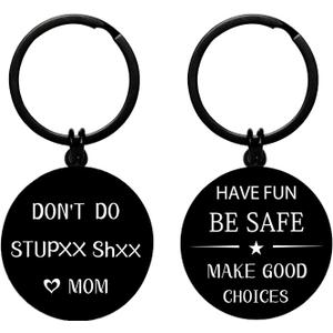 5 x Lapsia Double Sided Son Gifts Form Mom, Funny Keychain Gifts for Teenage Boys Girls, Christmas Stocking Stuffers for Teens