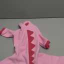 Italian Greyhound & Whippet Dog Fleece Dinosaur Onesie, Cozy Turtleneck Costume Outfit (Pink, Medium)