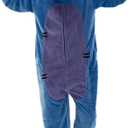 COSUSKET Snug Fit Unisex Adult Onesie Pajamas, Flannel Cosplay Animal One Piece Halloween Costume Sleepwear Homewear (Medium, Blue)