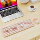 Nowlike Wireless Keyboard and Mouse Combo, Retro Typewriter Keyboard with Round Keycaps, Full-Size Ergonomic, Brown, Ideal for Windows PC, Home, Office, and College, Wireless Keyboard Mouse Combo