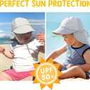 Baby Sun Hat with Breathable Mesh, Neck Flap Infant Unisex Boys Girls Toddler UPF 50+ Summer Beach Swim Adjustable (Gray)