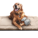 Dog Beds Crate Pad for Large Dogs Ultra Soft Dog Crate Bed Washable & Anti-Slip Kennel Pad for Dogs Cozy Sleeping Mat,Cream 42inch