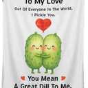 Valentine's Day Gift for Him/her, Pickle Theme Blanket Valentines Gift for Boyfriend/Girlfriend 60"x50", Husband Wife Birthday Blanket, Wedding Anniversary for Men/Women I Love You Gifts