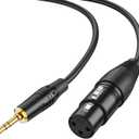 CableCreation 3.5mm to XLR Cable 10FT, Aux Male to XLR Female Microphone Cable, XLR to 3.5mm Cable Compatible with iPhone, iPod, Tablet, Laptop, Microphone, Amplifier, Audio Board, 3M
