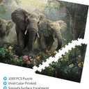 Jungle and Elephants Jigsaw Puzzle 1000 Pcs, Ideal for Game Night, Oil Painting Animal Wooden Jigsaw Puzzle, 1000 Piece Puzzle for Adults, Challenging Charm Puzzle for Game Night