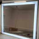 LOAAO 32"X36" LED Bathroom Mirror with Lights, Anti-Fog, Dimmable, Backlit + Front Lit, Lighted Bathroom Vanity Mirror for Wall, Memory Function, Tempered Glass, ETL Listed