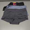 Maidenform Women's Underwear Boy Shorts Pack, 3-Pack, Stretch Cotton Underwear Women Pack, Comfy Boy short Panties for Women (Medium, Dot Print/Charcoal Grey/Blue Heather)