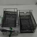 Letter Tray Paper Organizer 5-Tier Desk Organizer File Organizer Paper Holder with Handle, Metal Desktop Document Shelf Tray Office Classroom Organization - Black