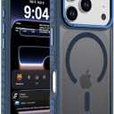 DEERLAMN Strong Magnetic Case for iPhone 17 Pro 6.3-Inch,[Compatible with Magsafe][Military Grade Drop Protection] Translucent Matte Shockproof Protective Phone Cover-Frosted Blue