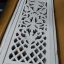 Room Divider Wood Screen Panel White, 4-Panel Folding 64"x54", Hand-Carved, Reversible Privacy Partition, Decorative & Functional Portable Room Divider for Home or Office