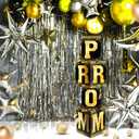 Jetec Prom Column Boxes 2026 Prom Sign Decorations Standup Photo Booth Backdrop Cardstock Boxes Night Decor with Letters Card Stock for Graduation Party, 12 x 45 in (Gold/Black)