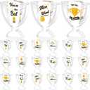 Treela 18 Pcs Employee Appreciation Awards Gifts Bulk Small Acrylic Trophies Mini Thank You Plaque Gifts for Recognition Adults Students Classroom Office Graduation Decoration(Gold,Trophy)