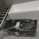 MyGift 14 Inch Ceramic Indoor Plant Pot, Rectangular Succulent Planter, Decorative Flower Planter with Drainage Hole and Removable Tray, Matte Black