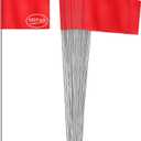Anley Red Marking Flags 100 Pcs - 4" X 5" Vinyl Irrigation Sprinkler Flag with 15 Inch Steel Wire Stake - Small Marker Flags for Lawn, Yard, Industrial, Landscaping, Construction and Survey