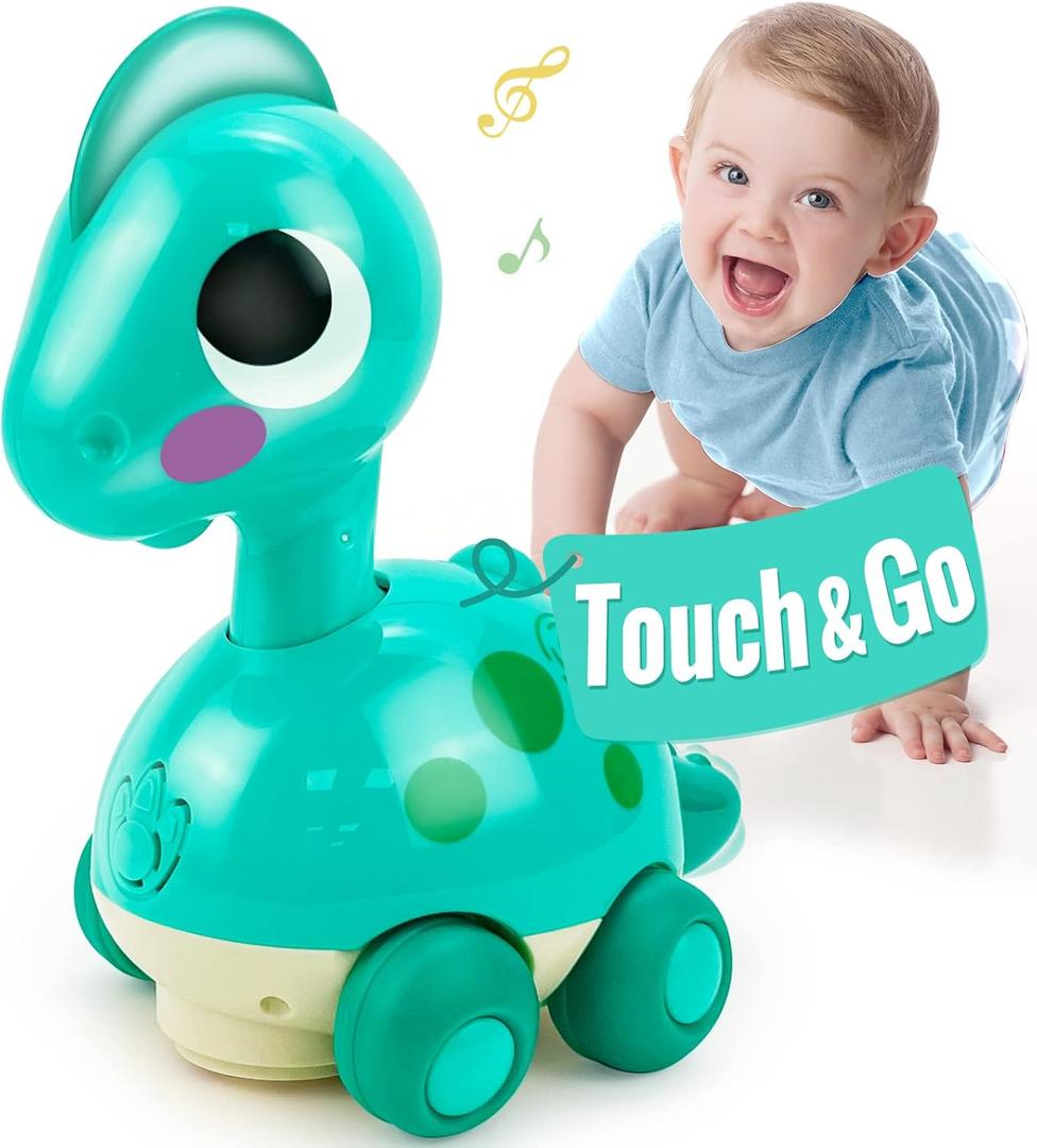 Baby Toys 6-12 Months Touch & Go Dino Moving 12-18 Months, Crawling Infant Toy, Tummy Time Toy for 1 Year Old Boy Gift, Baby Boy Toys for Ages 0-2 Easter Basket Stuffers for Babies