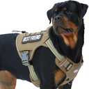AUROTH Tactical Harness for Large Dogs No Pull Adjustable Pet Harness Reflective K9 Working Training Easy Control Military Service Pet Vest Army Yellow M