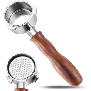 54mm Bottomless Portafilter with Puck Screen, Compatible with Breville BES870/880 & Solis, 3-Ear Stainless Head