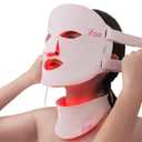 Red Light Therapy Mask for Face and Neck, 7 Colors Led Face Mask Light Therapy with Eye Protection and Remote, Rechargeable Ergonomic Design for True Anti-Aging Skincare at Home