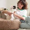 Bedsure Calming Dog Bed Medium Size Dog Donut Washable Pet Bed,30ins Camel