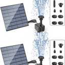 AISITIN Solar Water Pump for Water Feature Outdoor, DIY Solar Fountain Kit with 6 Nozzles and 9.8ft Power Cord, Solar Powered Water Fountain Pump for Bird Bath, Ponds, Garden, Fish Tank, 2 Packs
