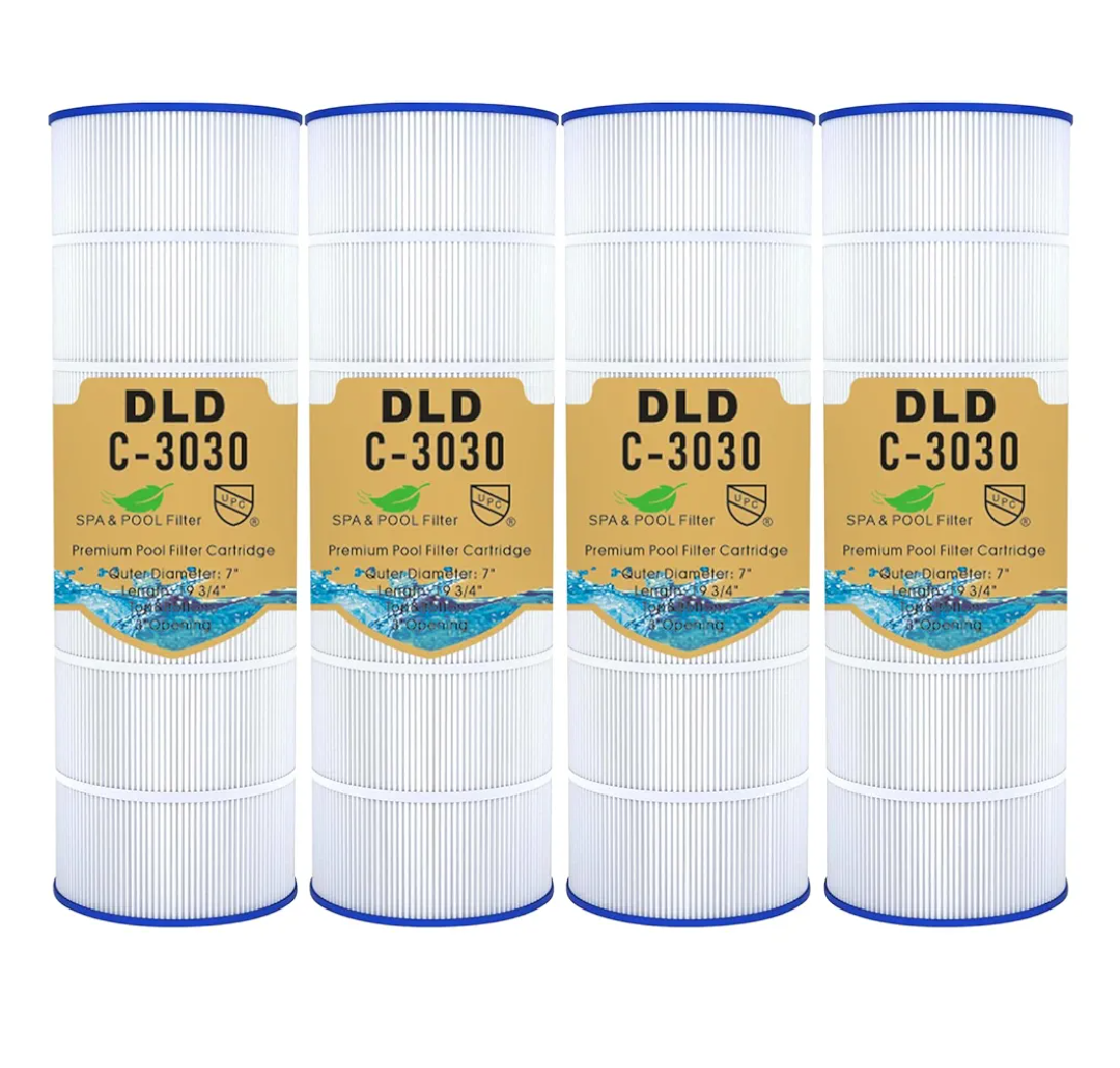 C3030 Pool Filter Cartridge Replacement Hayward SwimClear C3030, C3020, C3025, Replace Pleatco PA81, Hayward CX580XRE, Unicel C-7483,L x OD: 19 3/4” x 7”,325 sq.ft，4-Pack