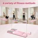Pilates Board - Pilates Reformer Set, Multi-Purpose Foldable Pilates Reformer Board for Home,11 in 1 Pilates Equipment, Pink
