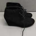 DREAM PAIRS TOMSON Women's Casual Fashion Outdoor Lace Up Low Wedge Heel Booties Shoes black 7 B(M) US