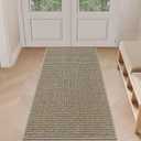 BEQHAUSE Dirt Trapper Door Mat 24" x 60", Non-Slip Washable Doormats Entrance Mat, Dirt Resistant and Absorbent Welcome Mat, Low Profile Floor Mats for Front Back Door and Entryway, Light Beige