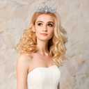 Gold Crown for Women Crystal Princess Tiaras Rhinestone Queen Headband Wedding Bridal Hair Accessories Birthday Prom Pageant Party Coming of Age Ceremony Photo Props (SilverB)