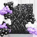 Black Shimmer Wall Photo Backdrop Panels - Glitter Halloween Backdrop 9FTx4FT for Graduation Party Birthday Wedding Anniversary Disco Background Sparkly Decor